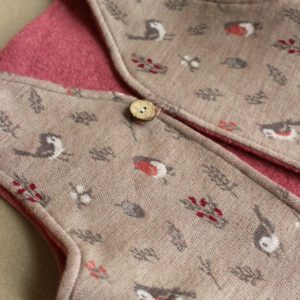 Wendeweste Bio Merinowolljacquard RotkehlchenLiebe